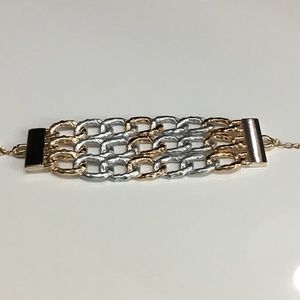 Silver and Copper Big Chain Link Bracelet NEW
